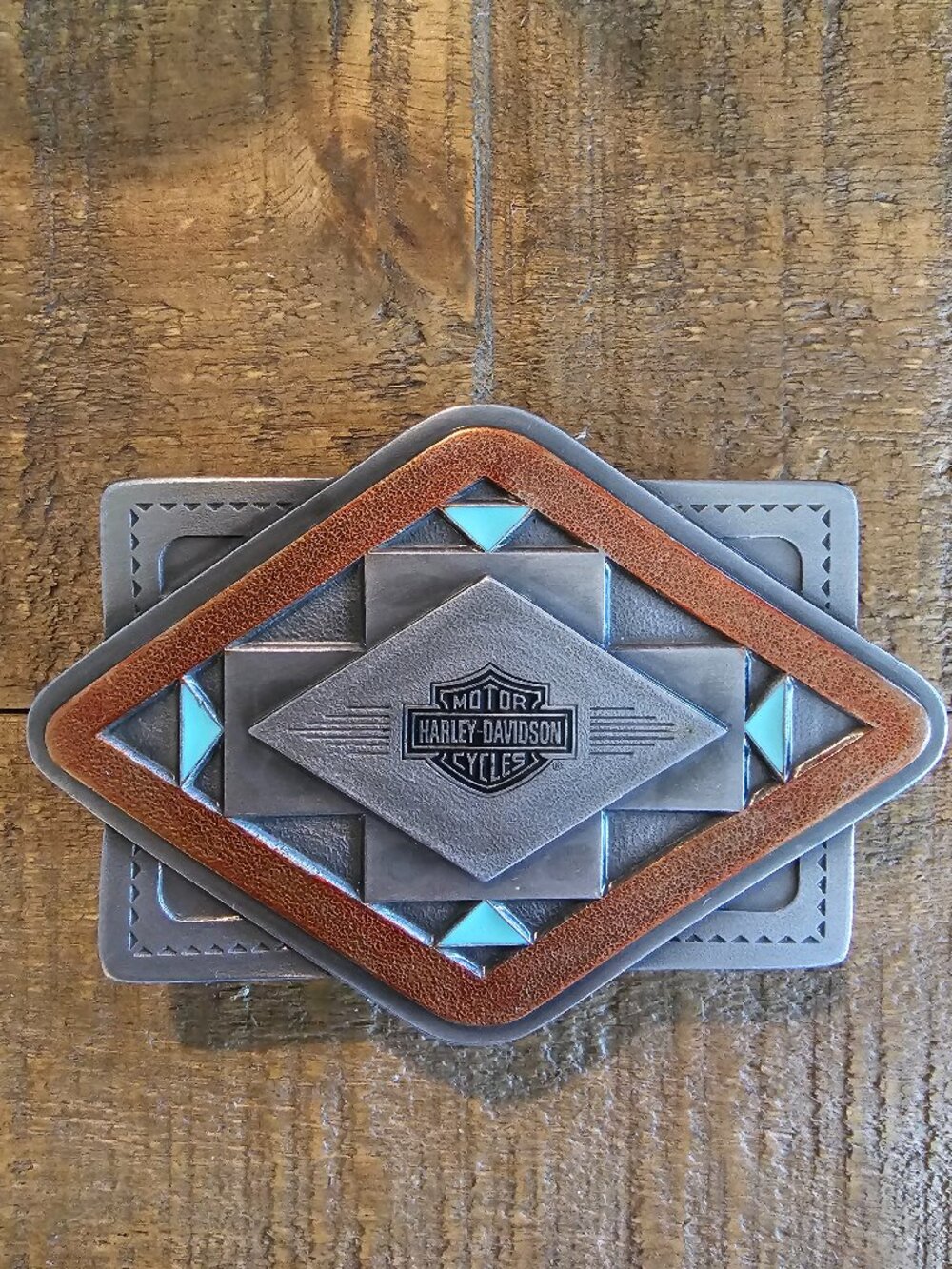 1996 Harley-Davidson Southwestern Belt Buckle | Rare Enamel Inlay